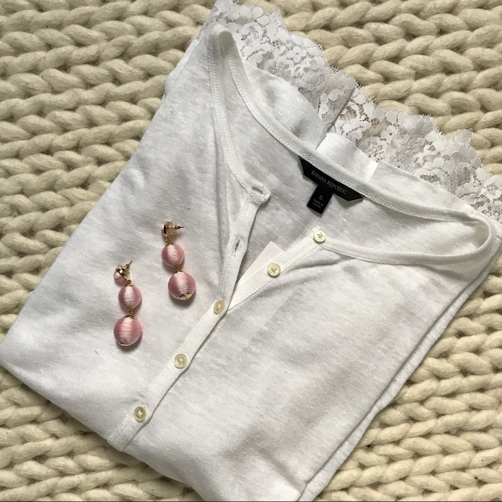 NWT! Banana Republic white long sleeve.